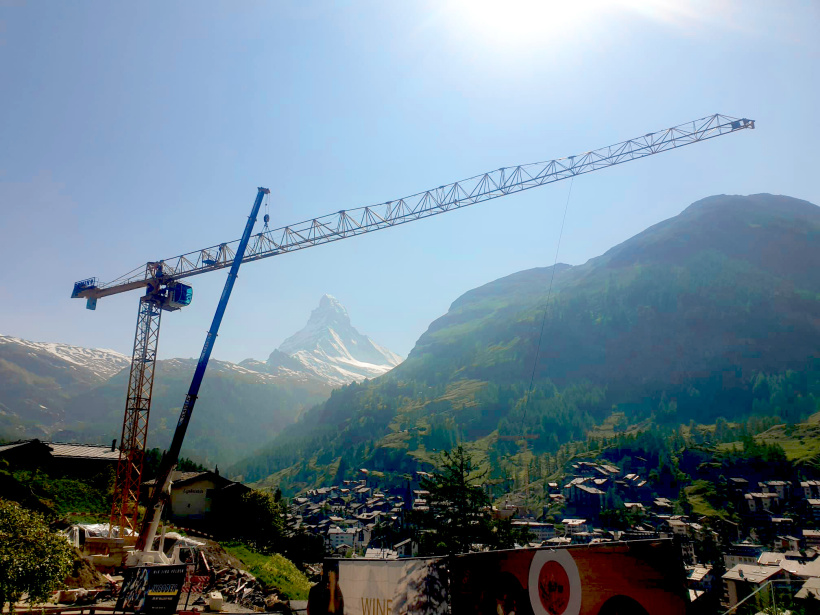 Montage de grue avec vue panoramique